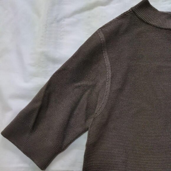 Navor Dark Brown Short Sleeve Knit Top - Picture 3 of 5
